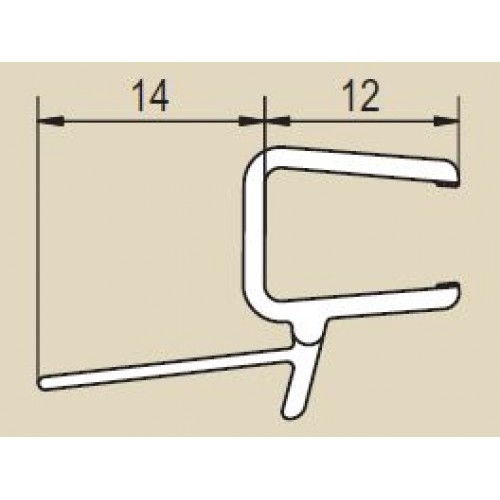 RONAL Vodorovné oblúkové tesnenie pre 8 mm skla, pár 51502