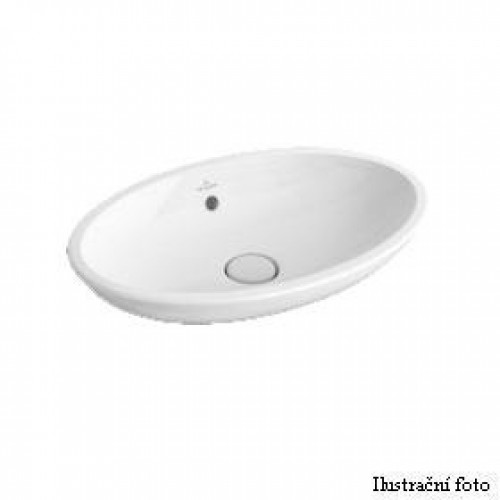 Loop & Friends Umývadlo k postaveniu na dosku 585x380 mm s prepadom, biela alpin