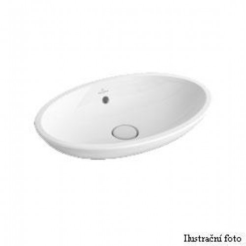 Loop & Friends Umývadlo k postaveniu na dosku 585x380 mm s prepadom, biela alpin ceramic.