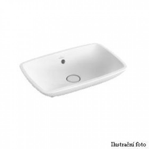 Loop & Friends Umývadlo k postaveniu na dosku 585x380 mm s prepadom, biela alpin ceramic.