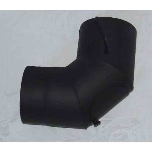 Koleno dymovodu s čistiacim otvorom a klapkou 150mm 90 ° (1,5) čierna