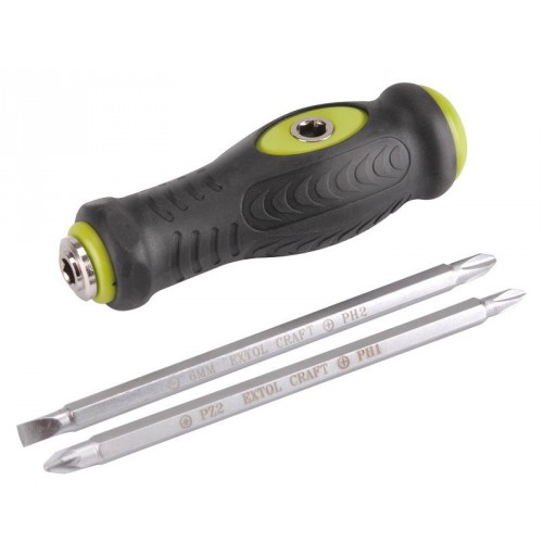 EXTOL CRAFT skrutkovač s T-rukoväťou a obojstrannými 1/4"hrotmi 5220