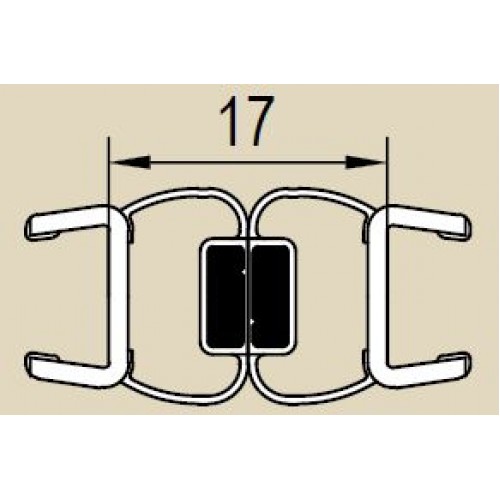 RONAL magnetické tesnenie 180 ° na 8 mm skla 52356 RONAL magnetické tesnenie 180 ° na 8 mm skla 52356