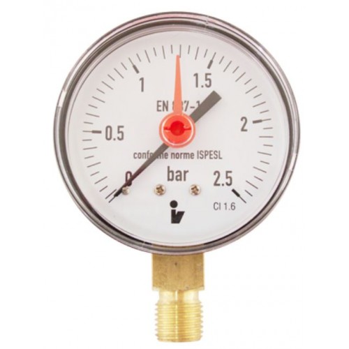 Manometer 0-2,5 bar spodný D63, 1/4"