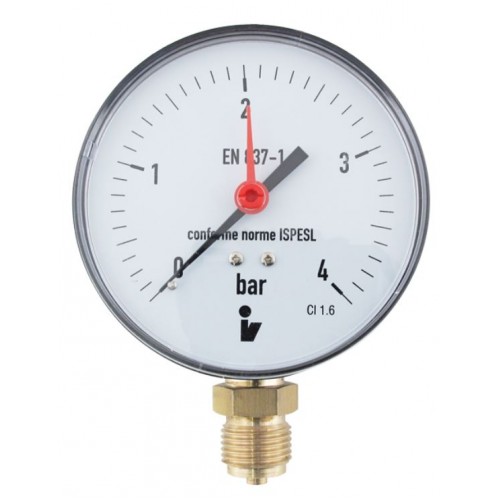 Manometer 0-4 bar spodný D63, 1/4"