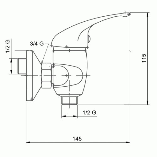 NOVASERVIS METALIA sprchová nástenná batéria 150 mm satin - chróm - plná 55060 / 1,9