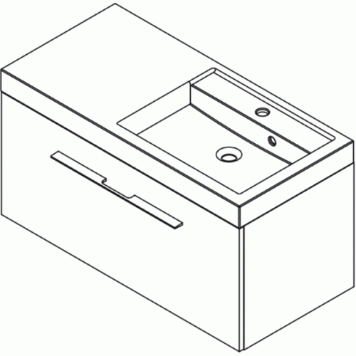 SAPHO MARIOKA 590100CR umývadlová skrinka 100x45x48cm, čierna