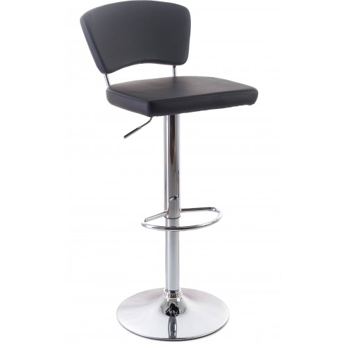 G21 Barová stolička Redana koženková s operadlom, čierna 60023091