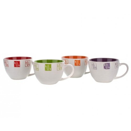 BANQUET jumbo hrnček lístočky 460ml 4assorted 60H011270214 BANQUET jumbo hrnček lístočky 460ml 4assorted 60H011270214