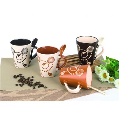 BANQUET hrnček s lyžičkou Creamy assorted, OK 60HH1027224 BANQUET hrnček s lyžičkou Creamy assorted, OK 60HH1027224