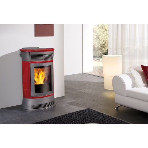 EDILKAMIN Cherie krbové kachle na pelety červená 637930 EDILKAMIN Cherie krbové kachle na pelety červená 637930