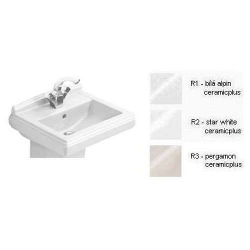 Hommage Umývadielko 500x410 mm, pre 1otvorovou armatúru, biela alpin CeramicPlus
