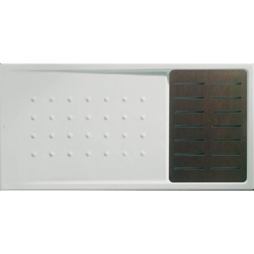 Roca Malta Walk-in keramická sprchová vanička 140 x 70 cm, biela s roštom wenge 7373524000