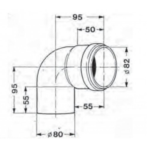 Junkers AZ 165 Koleno 90 stupňov priemer 80mm - hliník 7719000897