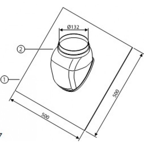 JUNKERS AZB 923 Manžeta zvislého oddymenia - strecha šikmá (červená)