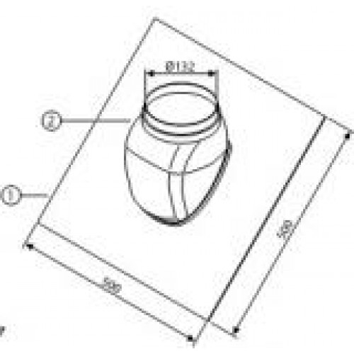 JUNKERS AZB 925 Manžeta zvislého oddymenia - strecha šikmá (čierna)
