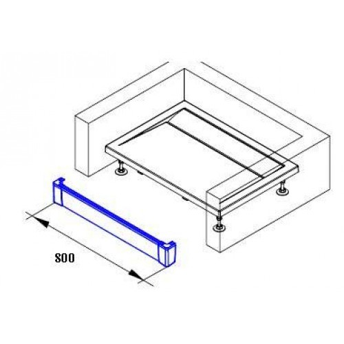 RONAL PWII ILA hliníkový predný panel 70 cm, pre obdĺžnikovú vaničku, čierna PWII07006