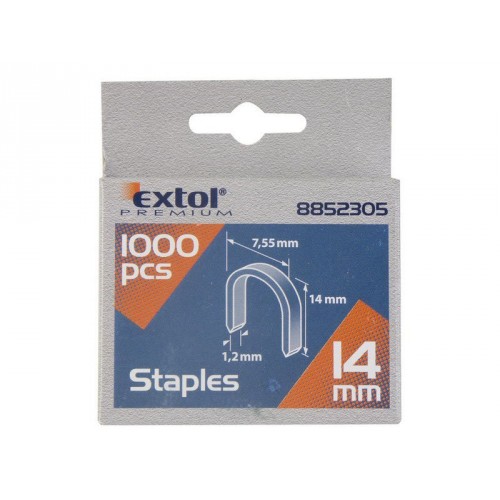 EXTOL PREMIUM spony oblé 14mm, 7.55x0.52x1.2mm, balenie 1000ks 8852305