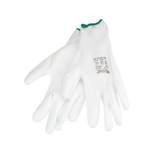 EXTOL PREMIUM rukavice z polyesteru polomáčané, veľkosť 10 ", biele 8856632