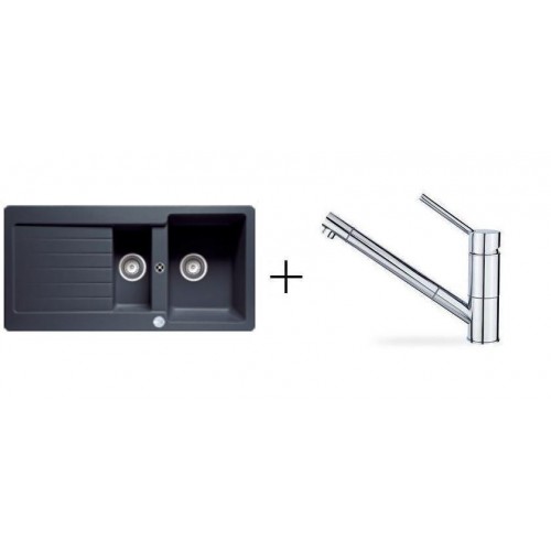 TEKA drez TEGRANIT Lugo 60 B-TG čierna metalická + AUK B 978 drezová batéria 88836