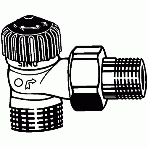 HEIMEIER radiátorový ventil Standard DN 15-1 / 2 "rohový, s vonkajším závitom 9175-02.000