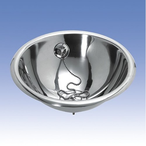 SANELA Nerezové zápustné umývadlo SLUN 44x s prepadom, pr. 320 mm 93448