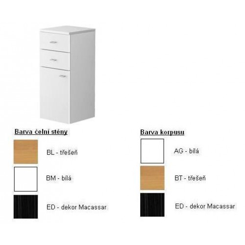 Central Line Bočná skrinka 350x800x370 mm korpus Macassar, čelná stena dezén Macassar Central Line Bočná skrinka 350x800x370 mm korpus Macassar, čelná stena dezén Macassar