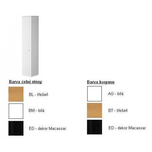 Central Line Vysoká skrinka 350x1760x370 mm korpus čerešňa, čelná stena čerešňa