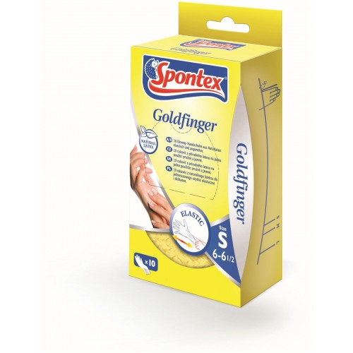 SPONTEX Goldfinger latexové rukavice jednorazové 10 ks S SPONTEX Goldfinger latexové rukavice jednorazové 10 ks S