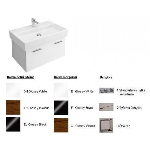 Central Line Fashion Spodná skrinka 730x381x440mm White,úchytka standard.čelní stena Black Central Line Fashion Spodná skrinka 730x381x440mm White,úchytka standard.čelní stena Black