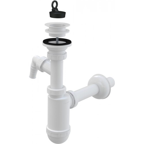 ALCAPLAST Sifón umývadlový priemer 32mm s prípojkou a plast. mriežkou priemer 63mm A420P