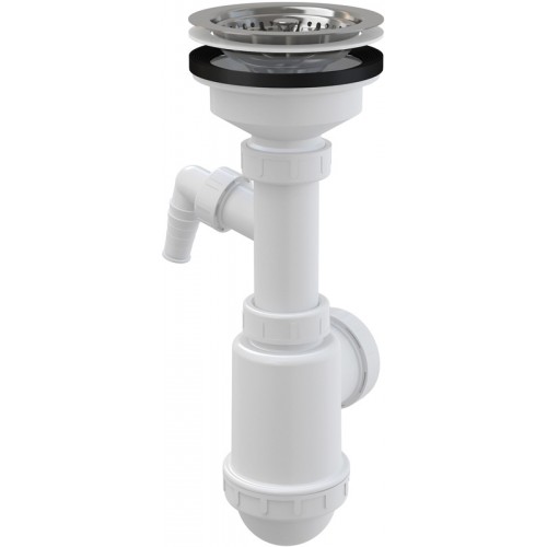 ALCAPLAST Sifón drezový s nerezovou mriežkou priemer 115mm a prípojkou A446P