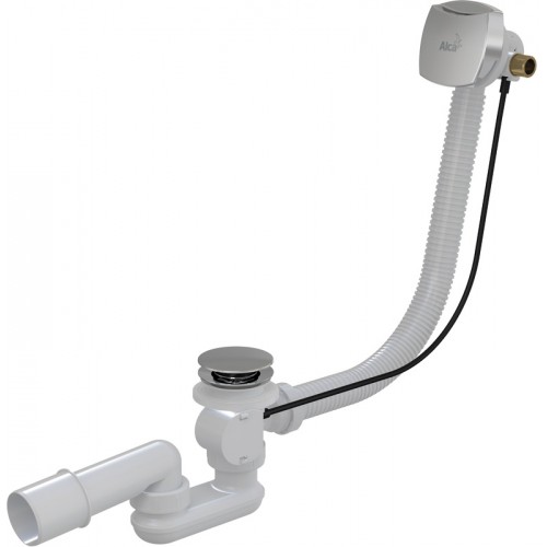 ALCAPLAST Sifón vaňový s napúšťaním prepadom pre hrubostenné vane chróm 80cm A565CRM180