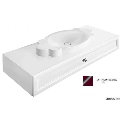 La Belle Spodná skrinka 1350x210x540 mm framboise lesklá, rukoväť pochrómované