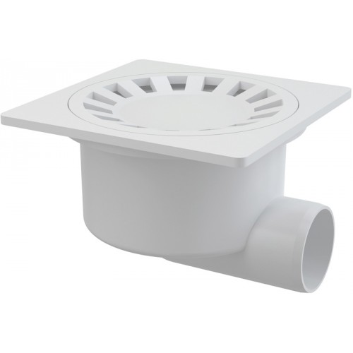 ALCAPLAST Podlahová vpust 150 × 150/50 bočné, mriežka biela APV15 ALCAPLAST Podlahová vpust 150 × 150/50 bočné, mriežka biela APV15