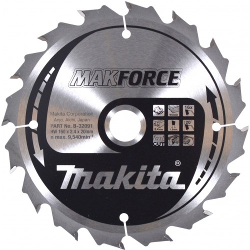 MAKITA B-32091 kotúč pílový drevo MAKFORCE 160x2.4x20mm 16Z = old B-08143