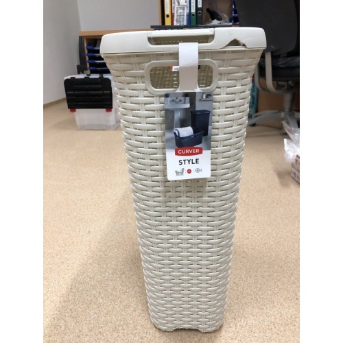 VÝPREDAJ CURVER Kôš na špinavú bielizeň RATTAN, 61,5x26,5x44,8 cm, 40 l, krémový POŠKODENÉ