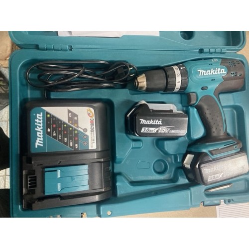 BAZÁR Makita DHP453RFE Aku príklepový skrutkovač Li-ion 2x aku 18V/3,0 Ah PO SERVISE,OPRAV