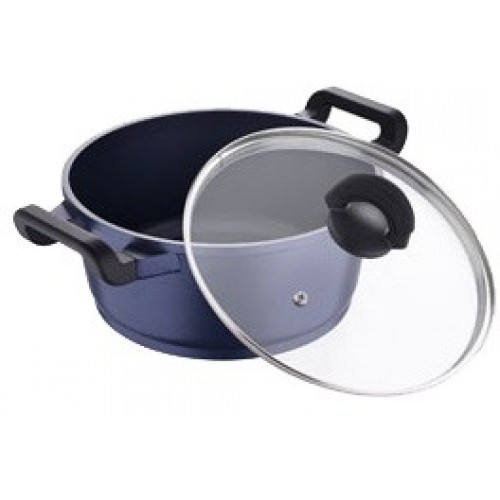 BERGNER Hrniec z liateho hliníka so sklenenou pokrievkou 4,1 L SPARK, modrá BG-6748modr BERGNER Hrniec z liateho hliníka so sklenenou pokrievkou 4,1 L SPARK, modrá BG-6748modr