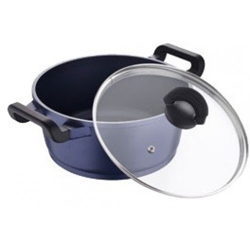 BERGNER Hrniec z liateho hliníka so sklenenou pokrievkou 6,5 L SPARK, modrá BG-6749modr BERGNER Hrniec z liateho hliníka so sklenenou pokrievkou 6,5 L SPARK, modrá BG-6749modr