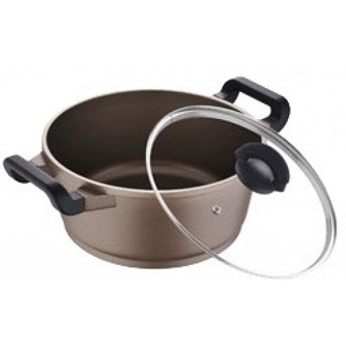 BERGNER Hrniec z liateho hliníka so sklenenou pokrievkou 6,5 L SPARK, champagne BG-6749zla