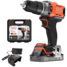 Black & Decker BCD383D1XK Vŕtací skrutkovač s príklepom (45Nm/18V/1x2,0Ah), kufor