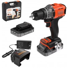 Black & Decker BCD383D2XK Vŕtací skrutkovač s príklepom (45Nm/18V/2x2,0Ah), kufor