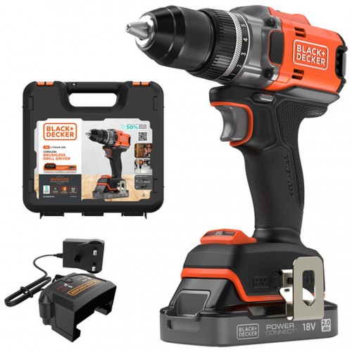 Black & Decker BLD682D1XK Aku bezuhlíkový šroubovák (50Nm/18V/1x2,0Ah), kufr Black & Decker BLD682D1XK Aku bezuhlíkový šroubovák (50Nm/18V/1x2,0Ah), kufr