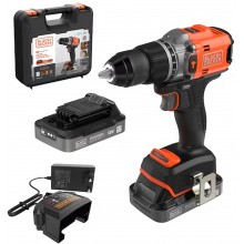 Black & Decker BLD683D2XK Aku bezuhlíková príklepová vŕtačka (50Nm/18V/2x2,0Ah), kufor