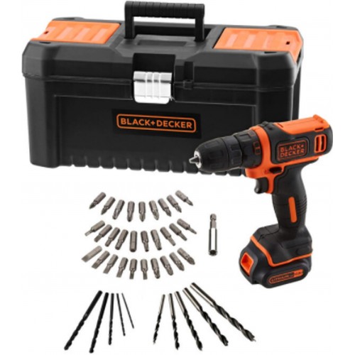 BLACK & DECKER BDCDD121KA Aku vŕtačka 10,8 V, 1x aku 1,5 Ah, kufor + sada príslušenstva