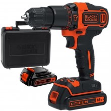 Black & Decker BDCHD18KB Aku vŕtačka s príklepom (2x1,5Ah/18V) kufor