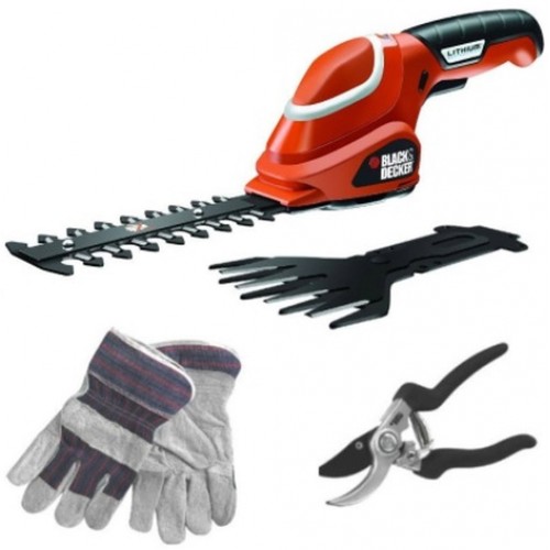 Black & Decker GSL700KIT Aku nožnice na trávu a kríky + nožnice a rukavice