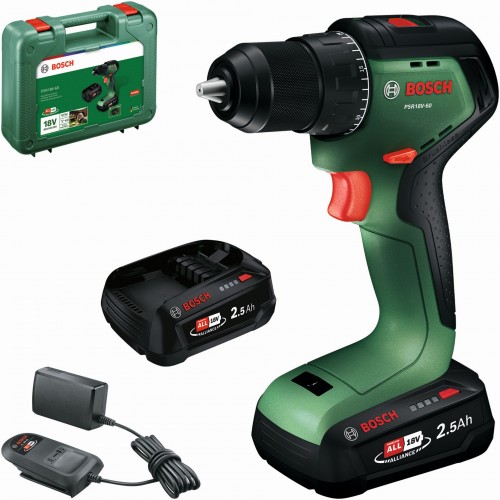BOSCH PSR18V-60 Akumulátorový vŕtací skrutkovač, 2x2,5Ah,Kufor 06039D7202 BOSCH PSR18V-60 Akumulátorový vŕtací skrutkovač, 2x2,5Ah,Kufor 06039D7202