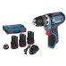 BOSCH GSR 12V-15 Professional Vŕtacie skrutkovač, L-Boxx, 3x2Ah 0615990FA2